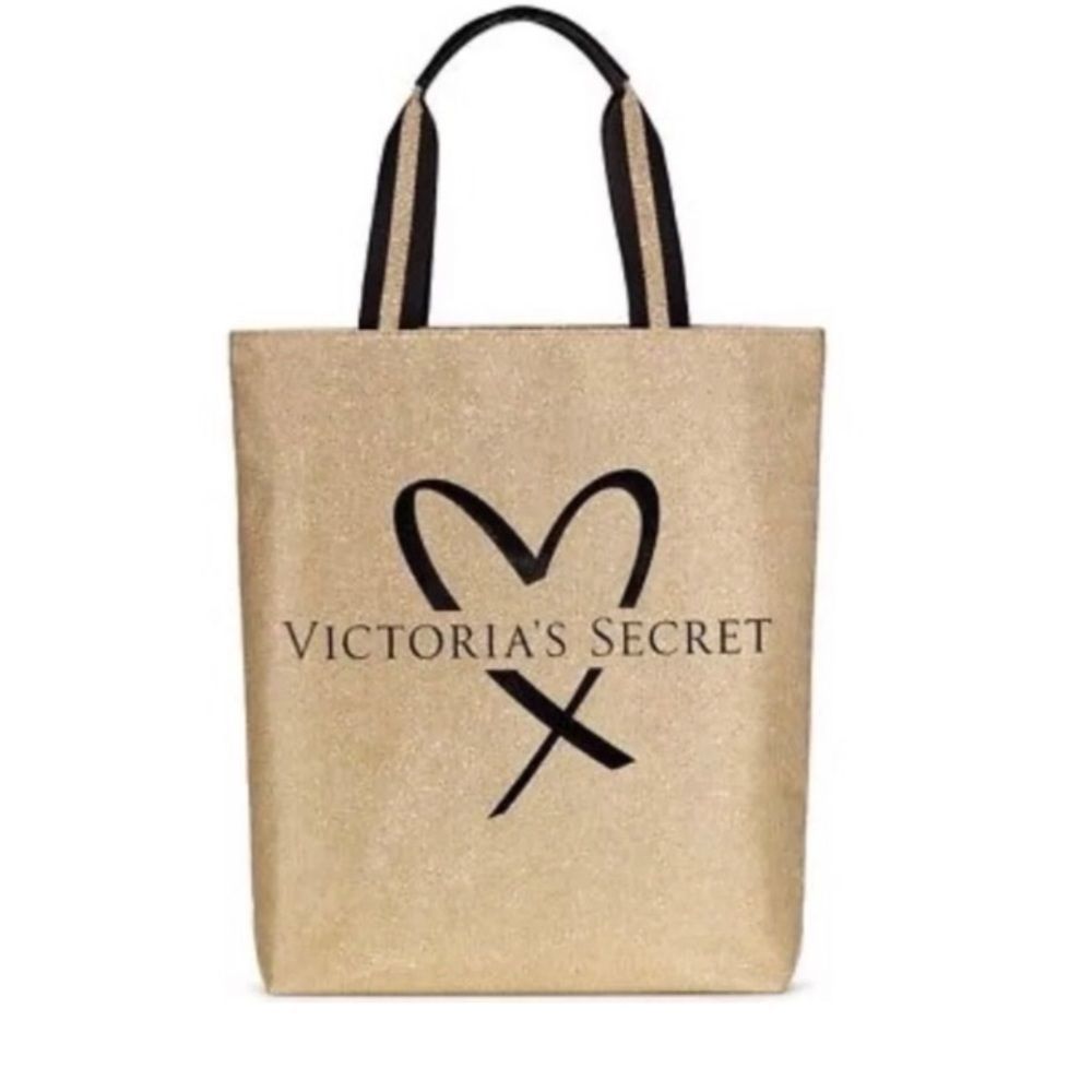 Victoria 's Secret gold heart tote